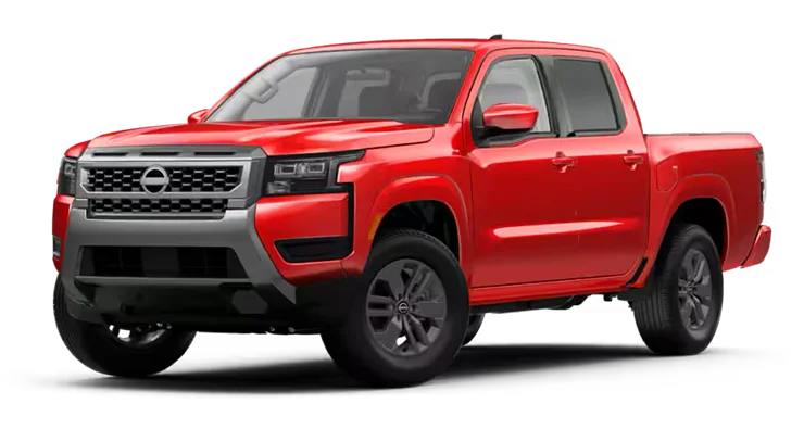 2026 Nissan Frontier SV Crew Cab exterior in Red Alert