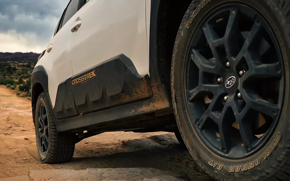 2025 Subaru Crosstrek - Capability Crosstrek tire covered in mud