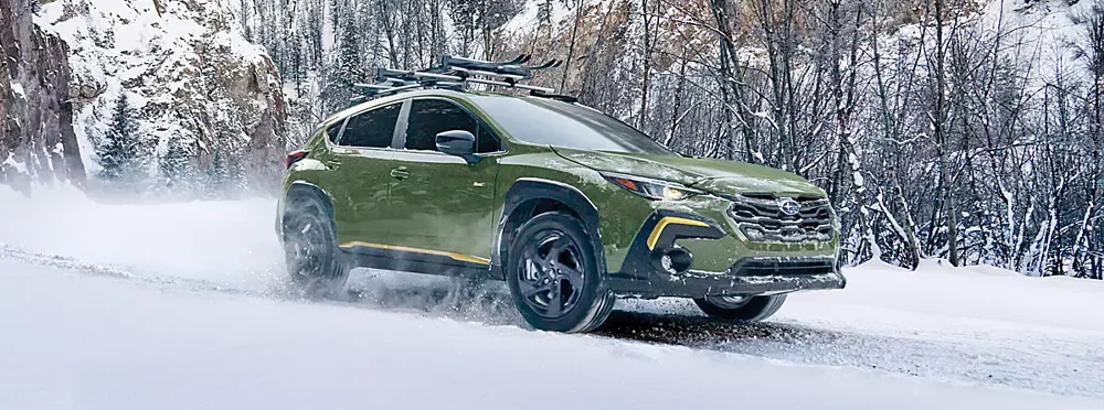 Crosstrek on a snowy road